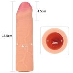 Nature Extender 4.5 cm Dolgulu Premium Ten Rengi Silikon Sünnetsiz Penis Kılıfı - Görsel 6