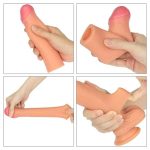 Nature Extender 5,5 cm Dolgulu Premium Ten Rengi Silikon Penis Kılıfı - Görsel 6