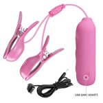 Romantic Wave - USB'den Şarjlı Titreşim & Elektro Şok Mandallı Göğüs Uyarıcı - Görsel 7