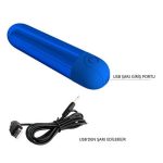 USB Şarjlı 10 Fonksiyonlu Mavi Renkli Teknolojik Vibratör - Kiwi - Görsel 8