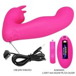 USB Şarjlı Uzaktan Kumandalı 12 Titreşim 4 Darbe Fonksiyonlu Teknolojik G-Spot Vajinal Eflatun Vibratör - Görsel 7