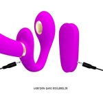 USB Şarjlı Uzaktan Kumandalı Elektro Şoklu Çift Taraflı Strapon Teknolojik G-Spot Vajinal Vibratör - Görsel 6