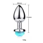 Uzaktan Kumandalı Led Işıklı Büyük Boy Çelik Anal Plug - Görsel 6