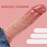 Yeni Nesil Çift Katmanlı 21,5 cm Realistik Dildo Penis - Görsel 6