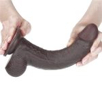 Yeni Nesil Çift Katmanlı Belden Bağlamalı 23 cm Realistik Zenci Dildo Penis - Görsel 6
