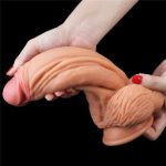 Belden Bağlamalı Yeni Nesil Çift Katmanlı 24,5 cm Realistik Dildo Penis - Görsel 16