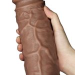 Yeni Nesil Çift Katmanlı 26,6 cm Realistik Kalın Dildo Melez Penis - Görsel 6