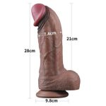 Belden Bağlamalı Yeni Nesil Çift Katmanlı 28 cm Realistik Dev Melez Dildo Penis - Görsel 8