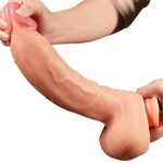 30,5 cm Belden Bağlamalı Yeni Nesil Çift Katmanlı Realistik Dev Dildo Penis - Görsel 6