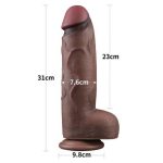 Yeni Nesil Çift Katmanlı 31 cm Realistik Dev Melez Dildo Penis - Görsel 7