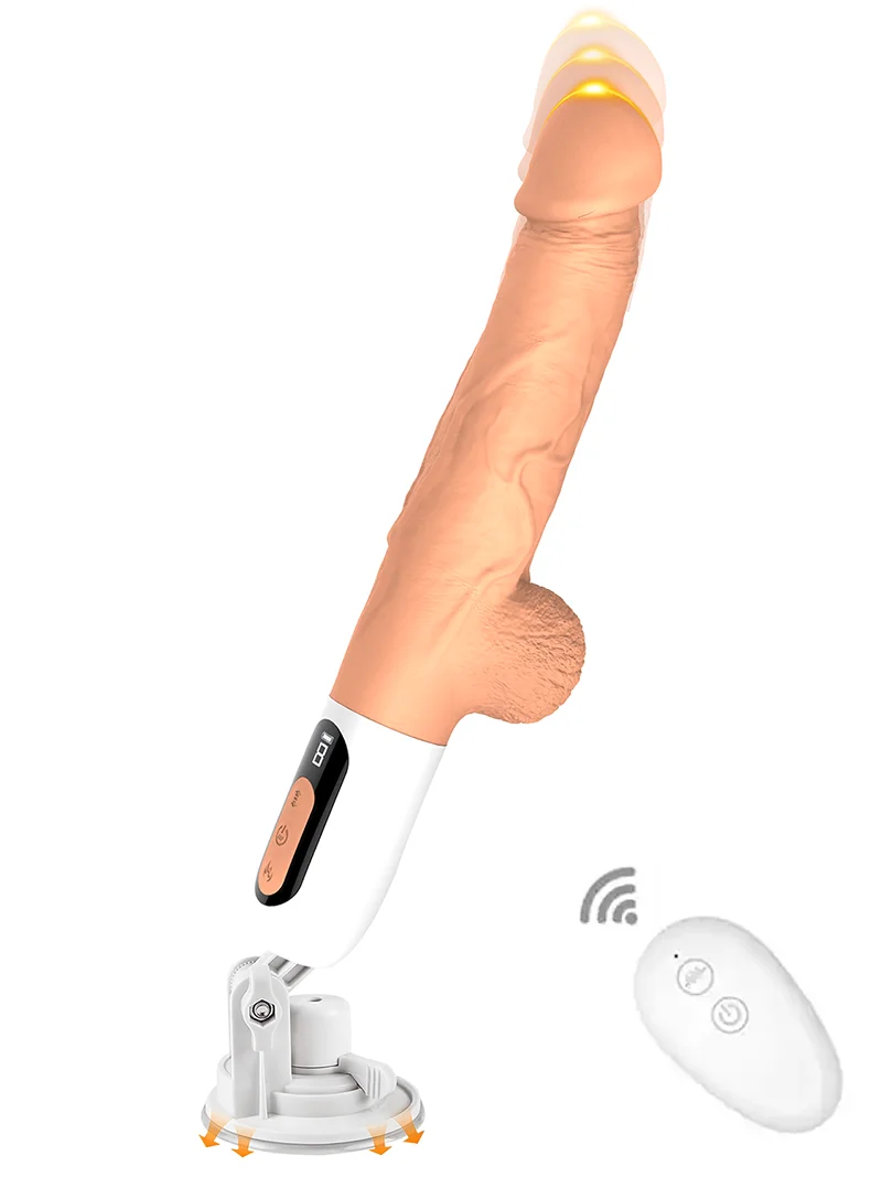 203102-1 VEXXOR 18 cm Isıtmalı İtmeli Gerçekçi Vibratör – Vantuzlu - Görsel 1