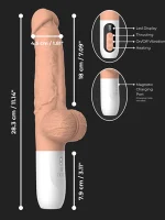 VEXXOR 18 cm Isıtmalı İtmeli Gerçekçi Vibratör – Vantuzlu - Görsel 4