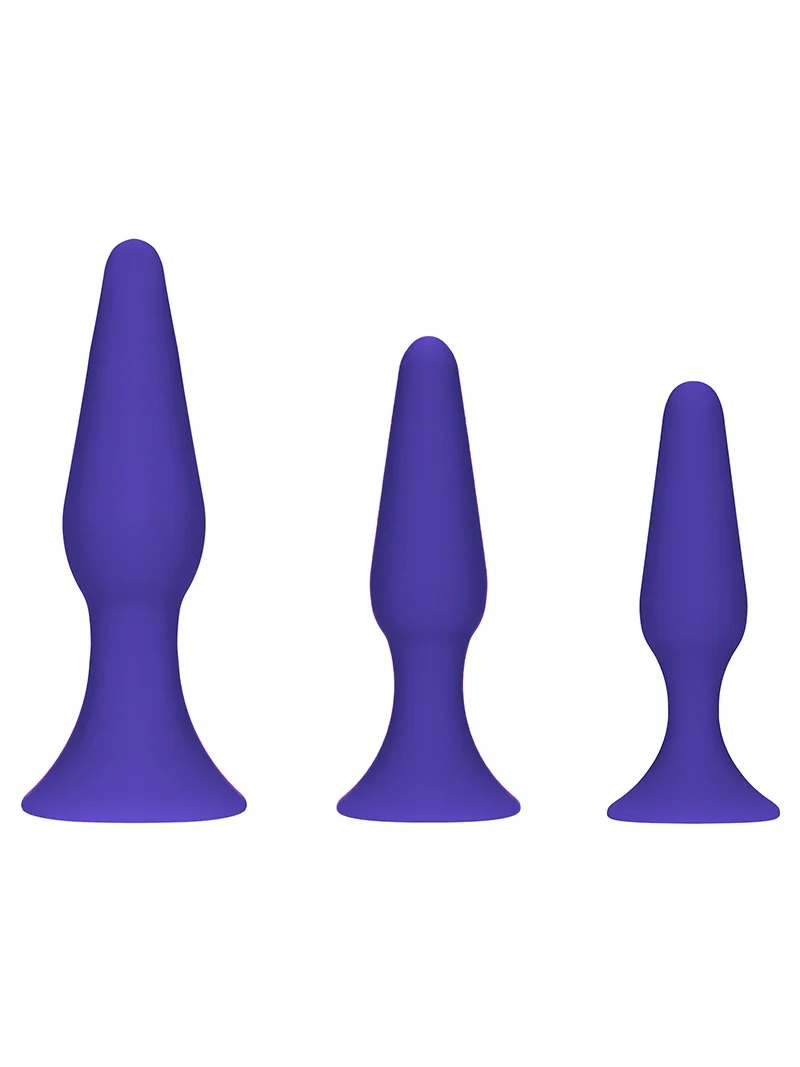 401040b-1 NOXXX Funbums 3'lü Anal Plug Seti – Mavi - Görsel 1